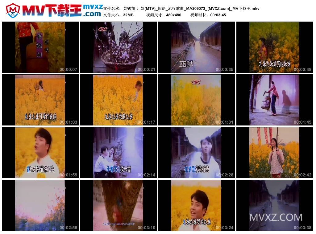 黄鹤翔-九妹(MTV)_国语_流行歌曲_MA209073